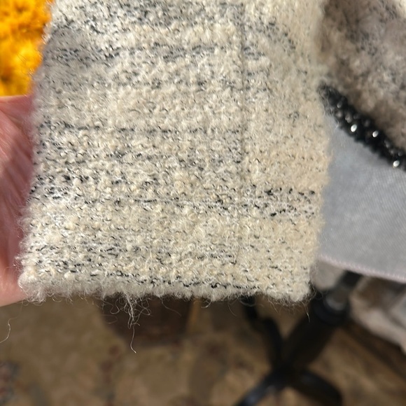 CLEO Designed by Infuex Elegant Cream Tweed Jacket with Black Trim - Picture 6 of 11